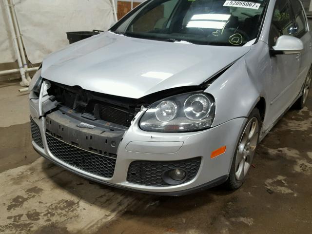 WVWHV71K87W285129 - 2007 VOLKSWAGEN NEW GTI SILVER photo 9