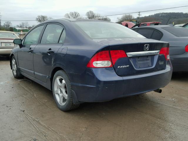 2HGFA16579H505480 - 2009 HONDA CIVIC LX BLUE photo 3