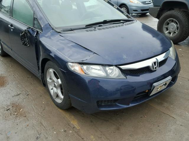 2HGFA16579H505480 - 2009 HONDA CIVIC LX BLUE photo 9