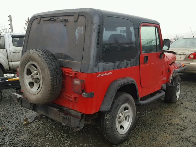 1J4FY19P0SP319993 - 1995 JEEP WRANGLER / RED photo 4