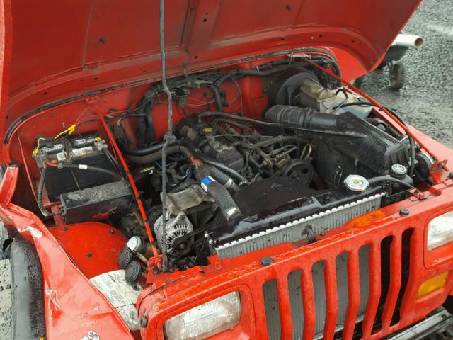 1J4FY19P0SP319993 - 1995 JEEP WRANGLER / RED photo 7