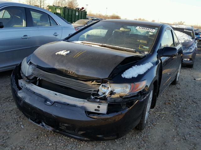 2HGFG12627H555696 - 2007 HONDA CIVIC LX BLACK photo 2