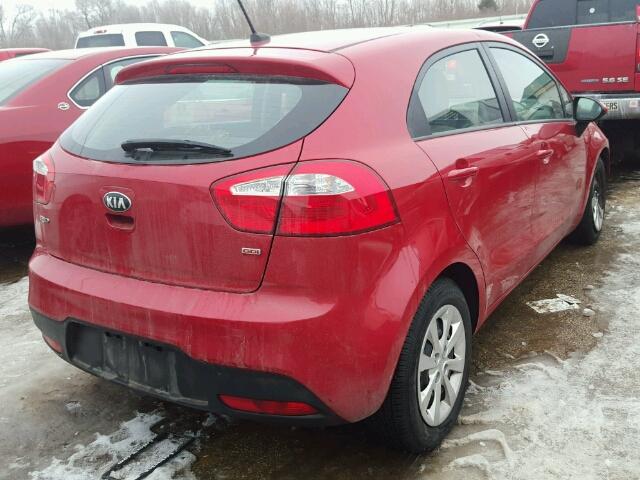 KNADM5A33E6358500 - 2014 KIA RIO LX RED photo 4