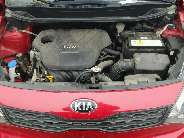 KNADM5A33E6358500 - 2014 KIA RIO LX RED photo 7