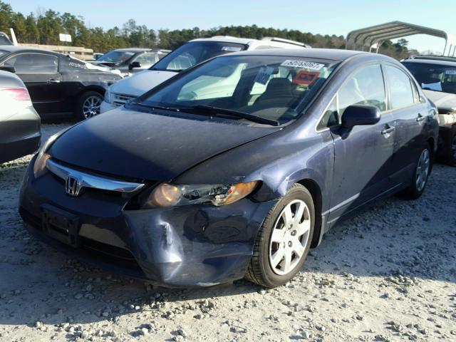 1HGFA16556L109742 - 2006 HONDA CIVIC LX BLUE photo 2