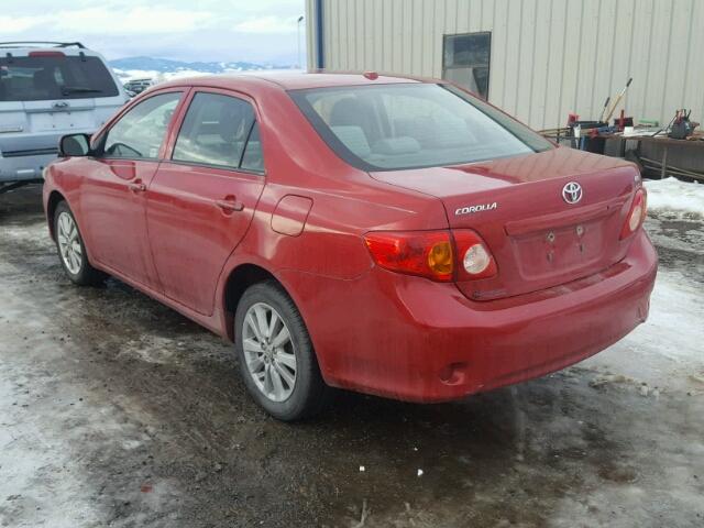 1NXBU4EE8AZ277221 - 2010 TOYOTA COROLLA BA RED photo 3