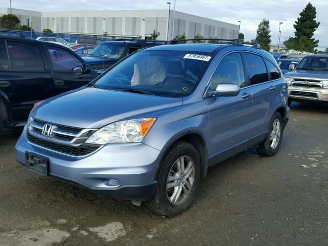 JHLRE4H7XBC010024 - 2011 HONDA CR-V EXL BLUE photo 2