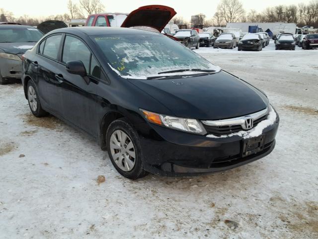 2HGFB2F54CH310771 - 2012 HONDA CIVIC LX BLACK photo 1