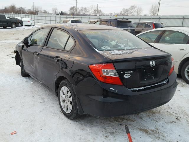 2HGFB2F54CH310771 - 2012 HONDA CIVIC LX BLACK photo 3