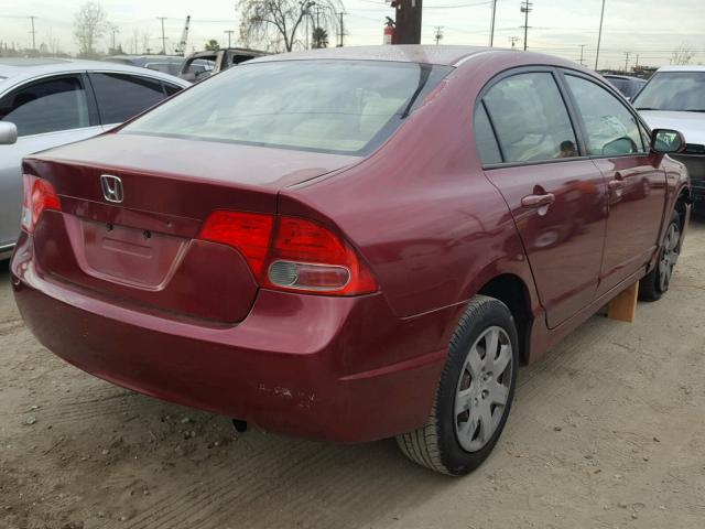 JHMFA16516S006045 - 2006 HONDA CIVIC LX BURGUNDY photo 4