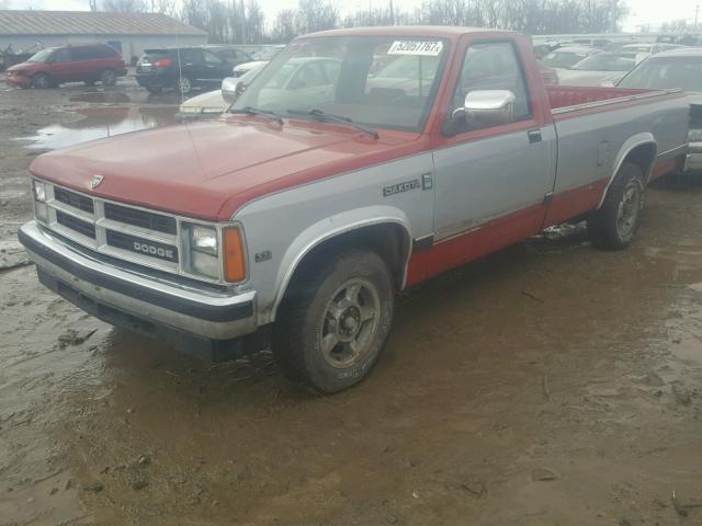 1B7GL26X6LS663653 - 1990 DODGE DAKOTA RED photo 2