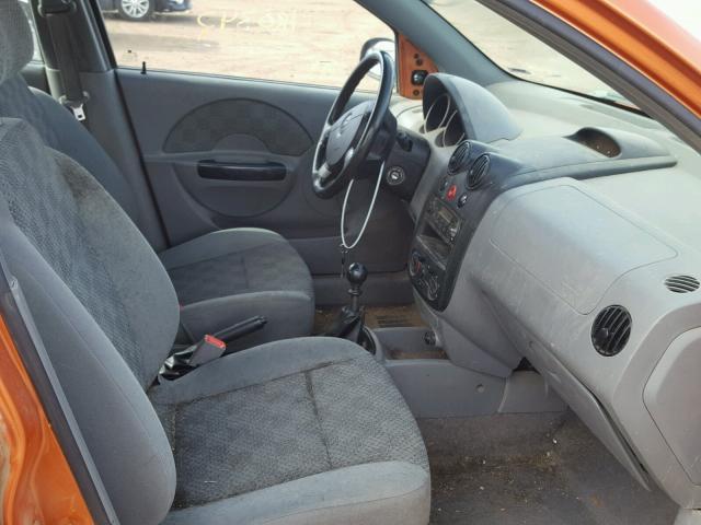 KL1TD62605B503214 - 2005 CHEVROLET AVEO BASE ORANGE photo 5