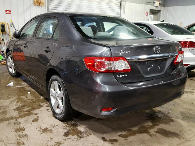 2T1BU4EE3BC645274 - 2011 TOYOTA COROLLA BA GRAY photo 3