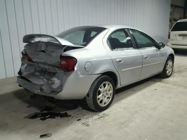 1B3ES56C74D598408 - 2004 DODGE NEON SXT SILVER photo 4