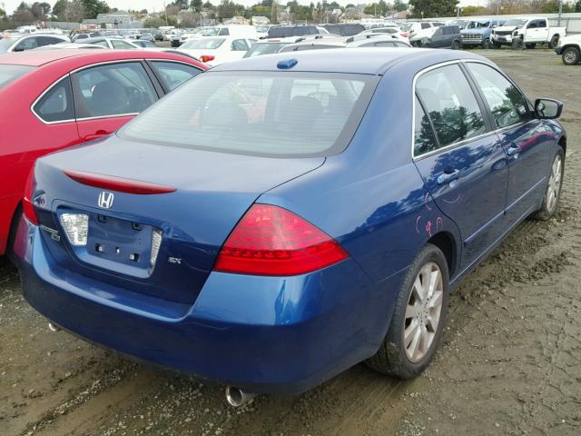 1HGCM66526A009942 - 2006 HONDA ACCORD EX BLUE photo 4