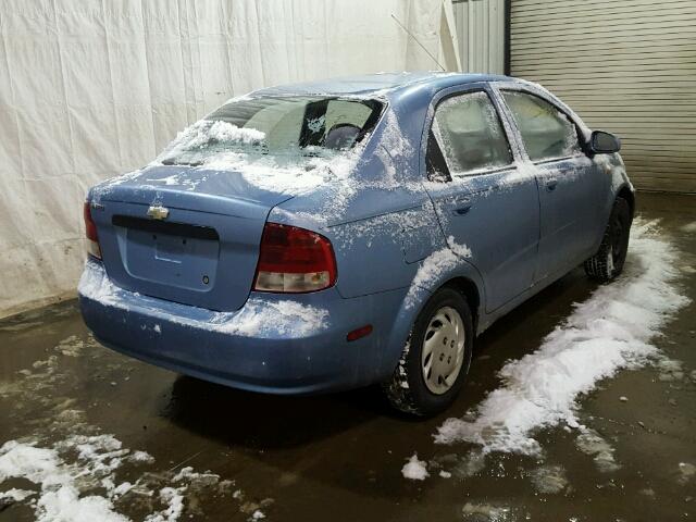 KL1TD526X4B180590 - 2004 CHEVROLET AVEO BLUE photo 4