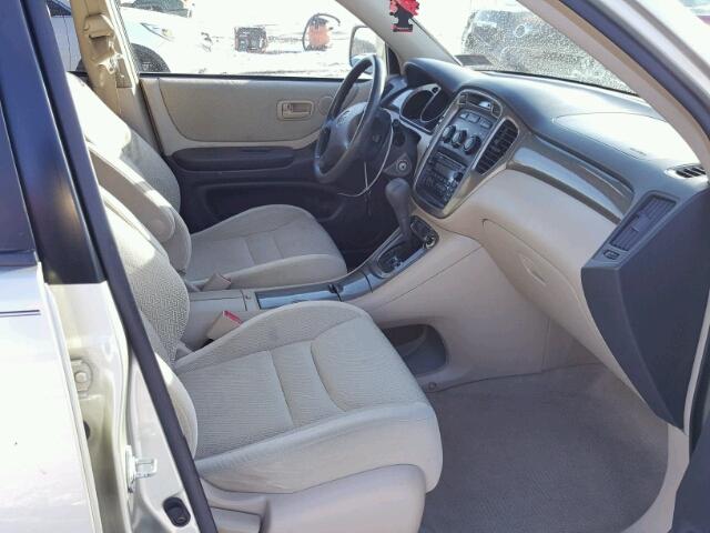 JTEGF21AX30091147 - 2003 TOYOTA HIGHLANDER TAN photo 5