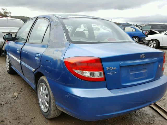 KNADC125146300993 - 2004 KIA RIO BLUE photo 3