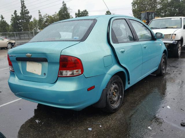 KL1TD52635B309500 - 2005 CHEVROLET AVEO BASE TEAL photo 4