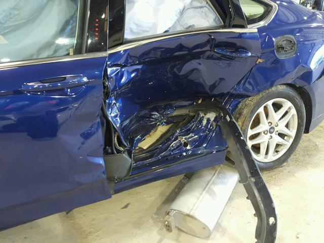 3FA6P0HR2DR153399 - 2013 FORD FUSION SE BLUE photo 9