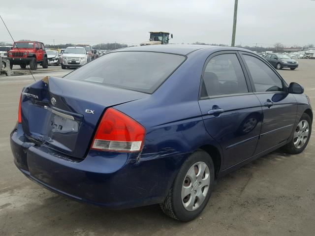 KNAFE221195636291 - 2009 KIA SPECTRA EX BLUE photo 4