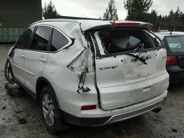 5J6RM4H79FL122796 - 2015 HONDA CR-V EXL WHITE photo 3