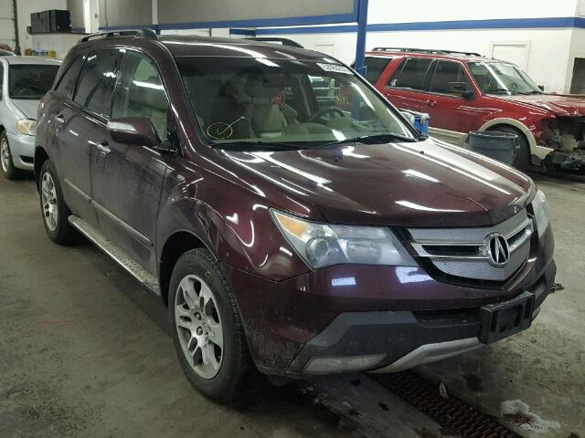 2HNYD284X7H532821 - 2007 ACURA MDX TECHNO MAROON photo 1