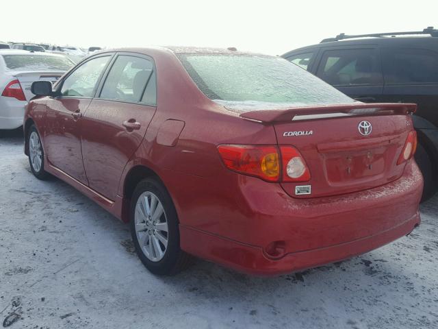 2T1BU4EE2AC493146 - 2010 TOYOTA COROLLA BA RED photo 3