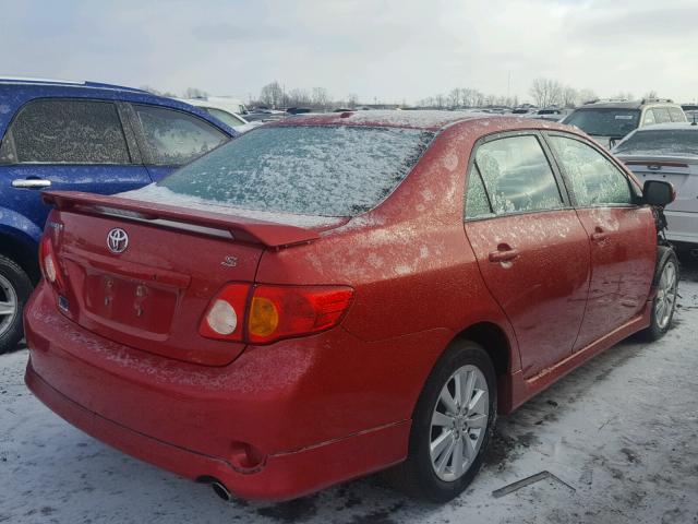 2T1BU4EE2AC493146 - 2010 TOYOTA COROLLA BA RED photo 4