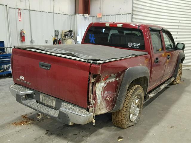 1GCDT136X68151680 - 2006 CHEVROLET COLORADO BURGUNDY photo 4