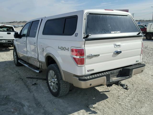 1FTFW1EV3AKB98579 - 2010 FORD F150 SUPER WHITE photo 3