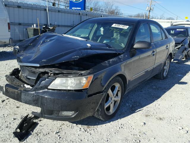 5NPEU46F68H304137 - 2008 HYUNDAI SONATA SE BLACK photo 2