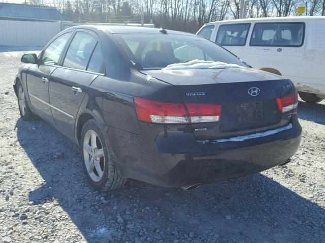 5NPEU46F68H304137 - 2008 HYUNDAI SONATA SE BLACK photo 3