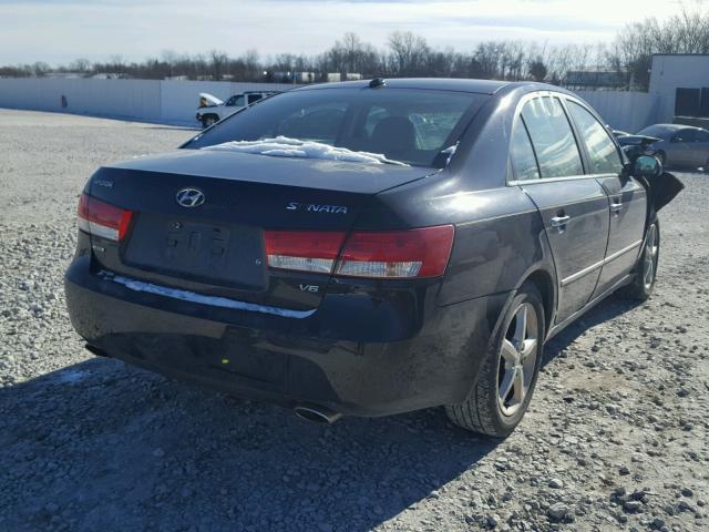 5NPEU46F68H304137 - 2008 HYUNDAI SONATA SE BLACK photo 4