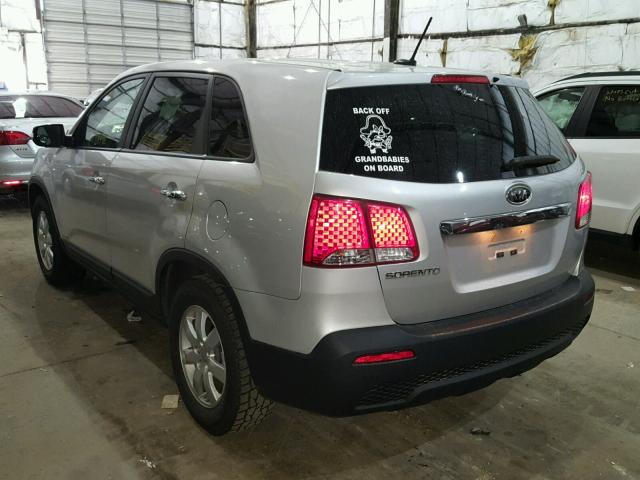 5XYKTCA62DG343266 - 2013 KIA SORENTO LX SILVER photo 3