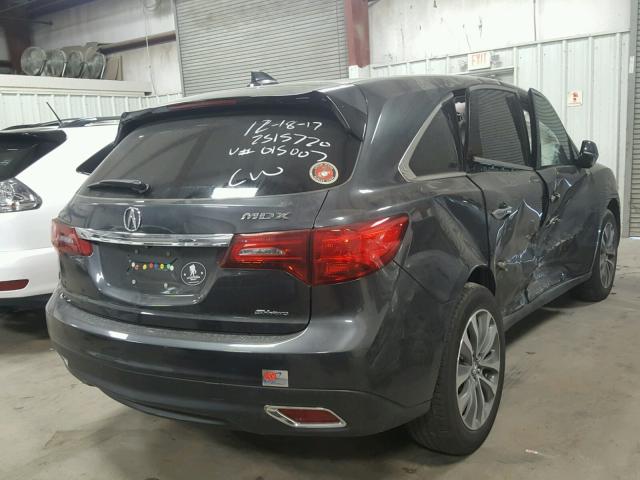 5FRYD4H41FB015007 - 2015 ACURA MDX TECHNO GRAY photo 4