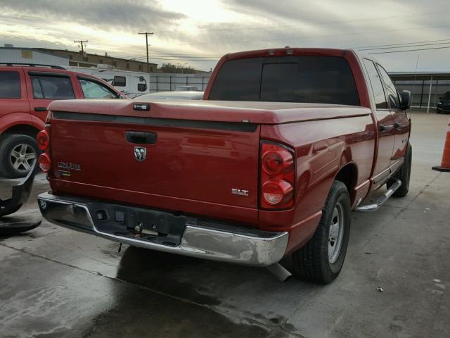 1D7HA18P67S131252 - 2007 DODGE RAM 1500 S MAROON photo 4