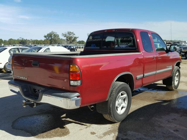 5TBRN34142S318385 - 2002 TOYOTA TUNDRA ACC BURGUNDY photo 4