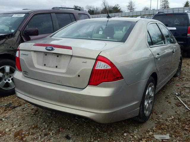 3FAHP0HA1AR240208 - 2010 FORD FUSION SE BEIGE photo 4