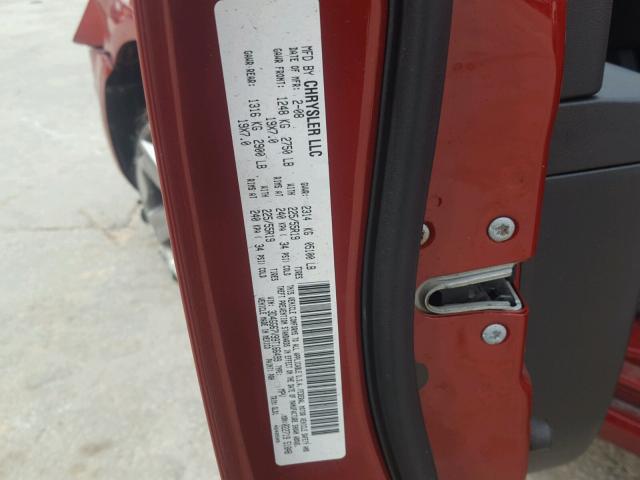 3D4GG67V99T166499 - 2009 DODGE JOURNEY R/ RED photo 10