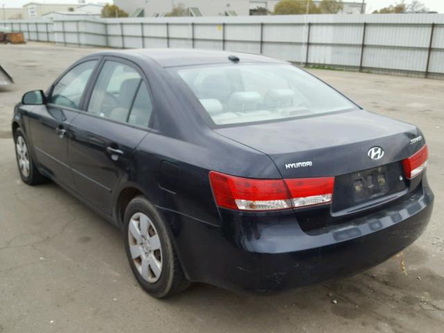 5NPET46C38H386689 - 2008 HYUNDAI SONATA GLS BLUE photo 3