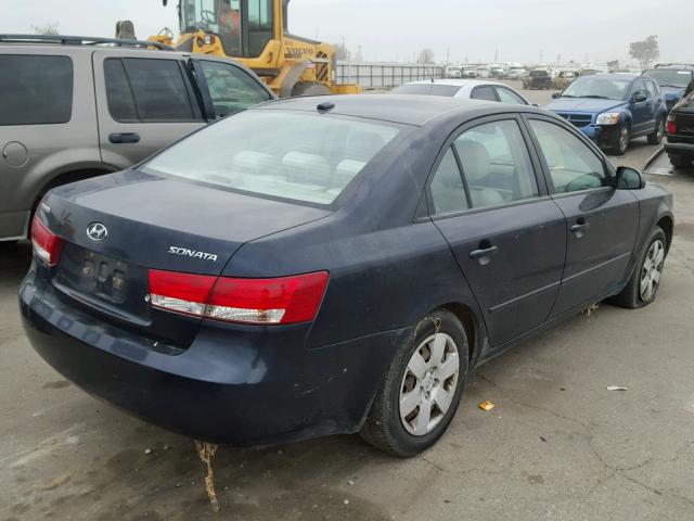 5NPET46C38H386689 - 2008 HYUNDAI SONATA GLS BLUE photo 4