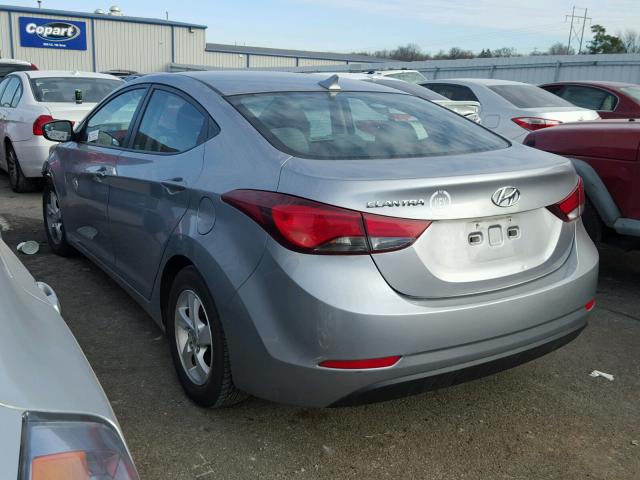 5NPDH4AE9FH554435 - 2015 HYUNDAI ELANTRA SE SILVER photo 3