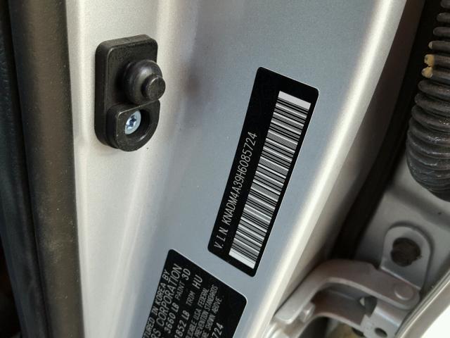 KNADM4A39H6085724 - 2017 KIA RIO LX SILVER photo 10