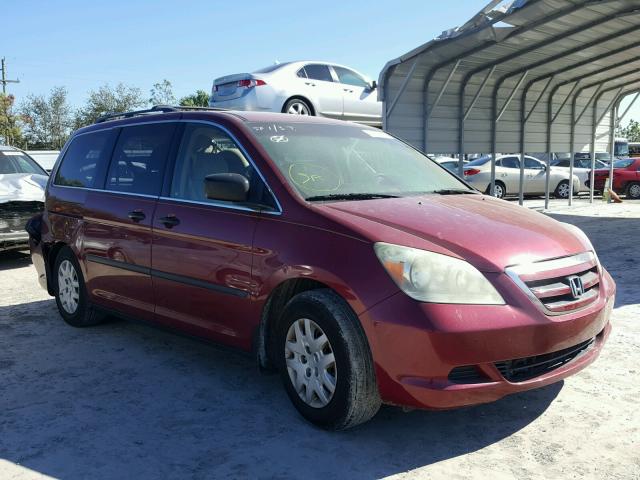 5FNRL38296B128317 - 2006 HONDA ODYSSEY LX RED photo 1