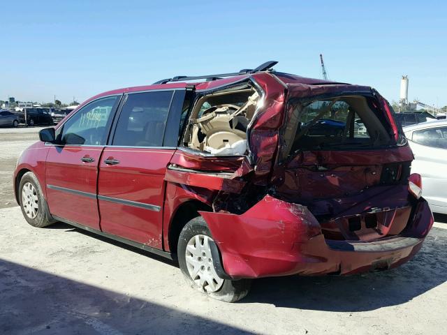 5FNRL38296B128317 - 2006 HONDA ODYSSEY LX RED photo 3