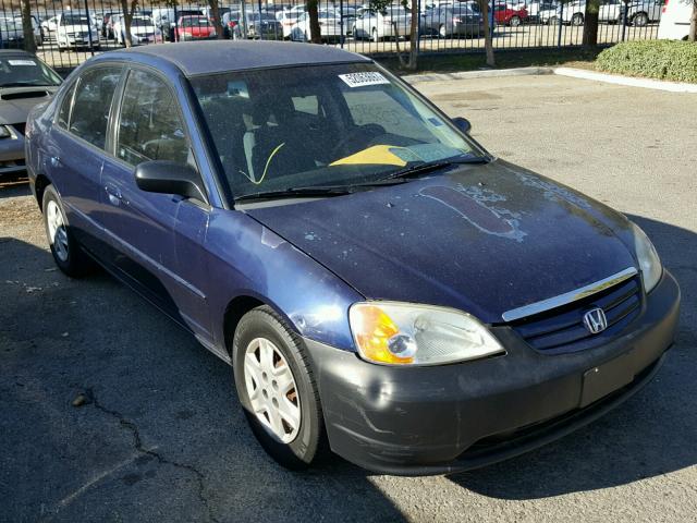 2HGES16513H616672 - 2003 HONDA CIVIC LX BLUE photo 1