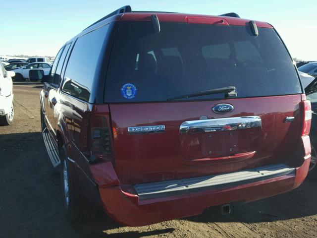 1FMFK16589LA08223 - 2009 FORD EXPEDITION MAROON photo 3