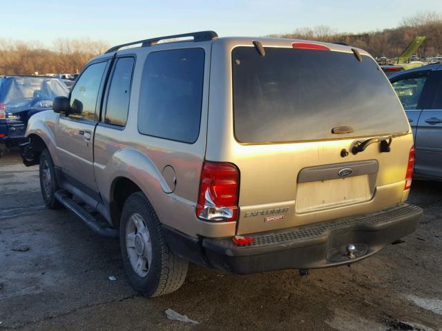 1FMYU60E81UC98664 - 2001 FORD EXPLORER S GOLD photo 3