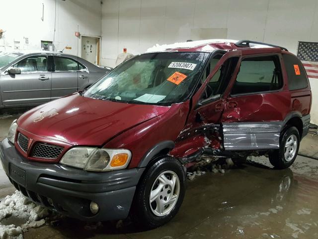 1GMDU03E34D252915 - 2004 PONTIAC MONTANA RED photo 2